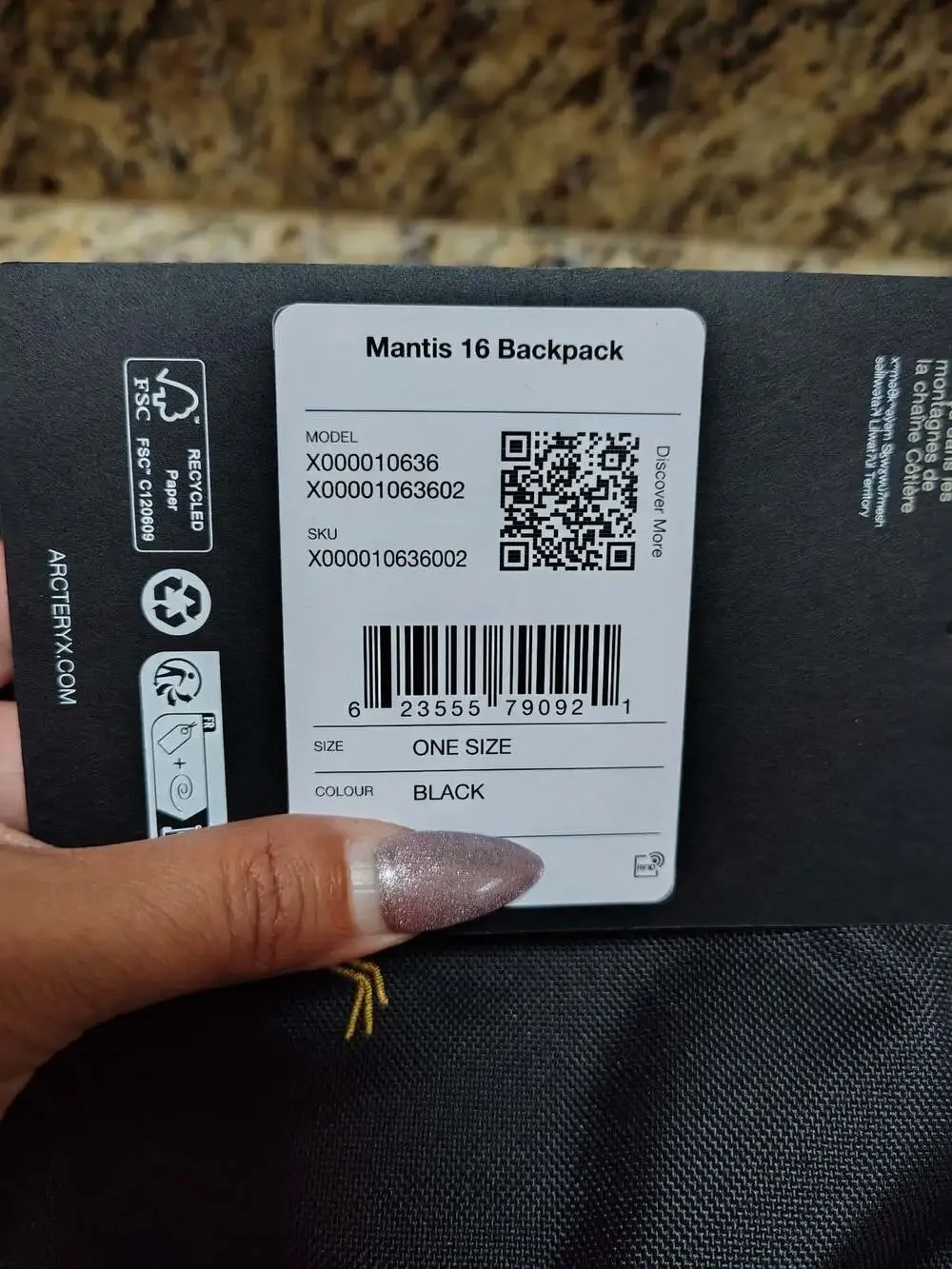 Arc'teryx Mantis 16 Backpack in Black